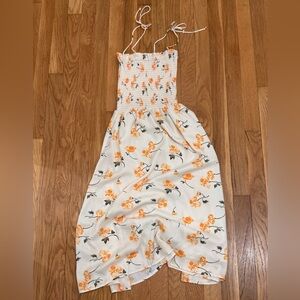 Goodnight Macaroon White Sundress with Orange Floral Print
